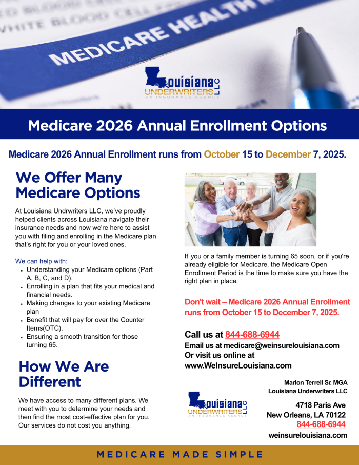 Medicare Enrollment 2026 Flyer